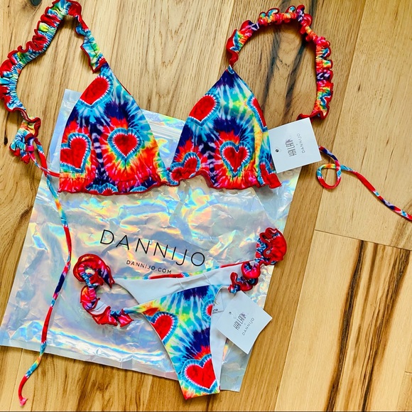 DANNIJO x Kai Lani bikini collab Tie Dye Skimpy Bikini NWT Large top XS bottoms - Picture 15 of 15